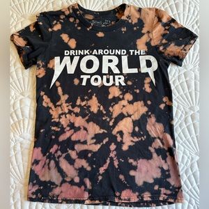 Custom bleach Lost Bros drink around the world shirt. Disney Epcot.